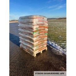 3 paller 6 mm Svenske Stockhorvan træpiller (10kg sække/840kg pr.pll) incl. moms og fragt
